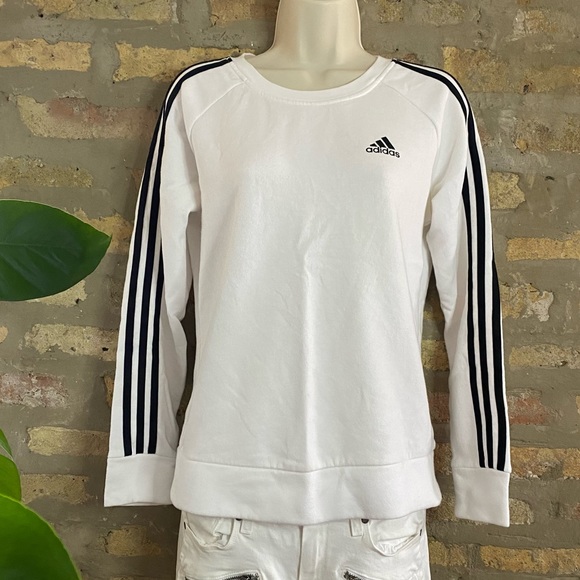 adidas Tops - ADIDAS ~ White and Black Classic Crewneck Sweater